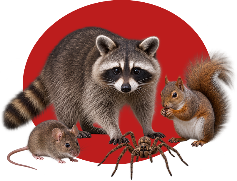 Raton-laveurs, souris, écureuils, araignés, des ravageurs